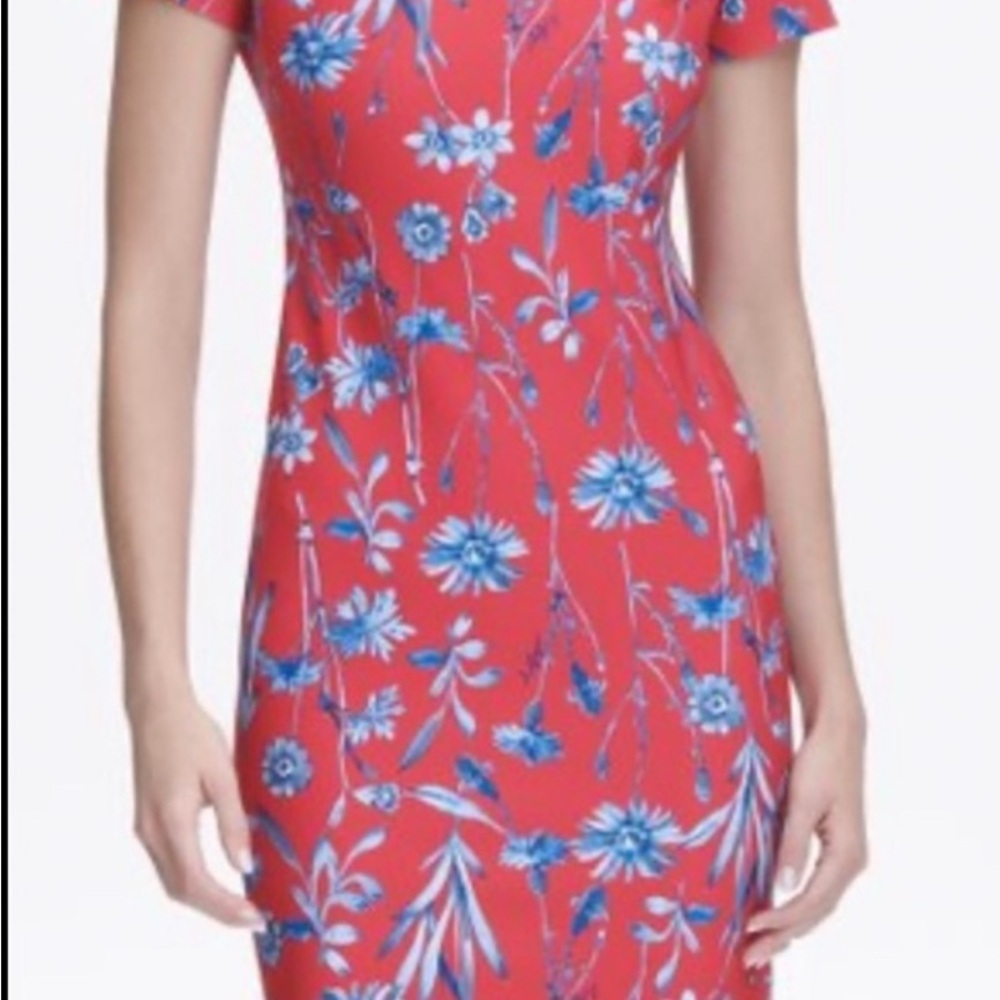Absolutely gorgeous Tommy Hilfiger red and blue floral dress in EUC